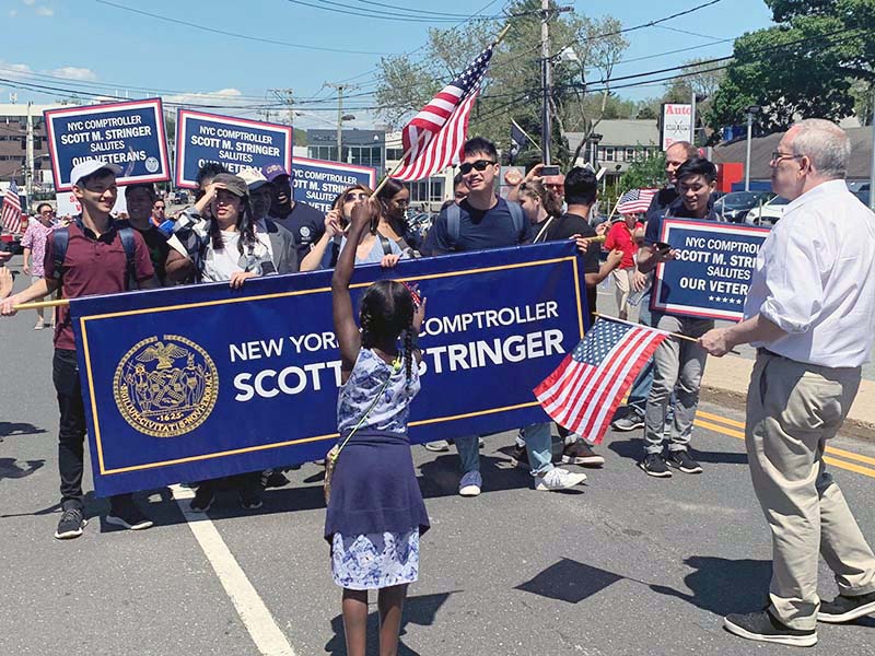 Memorial Day march with NYC Comptroller Stringer